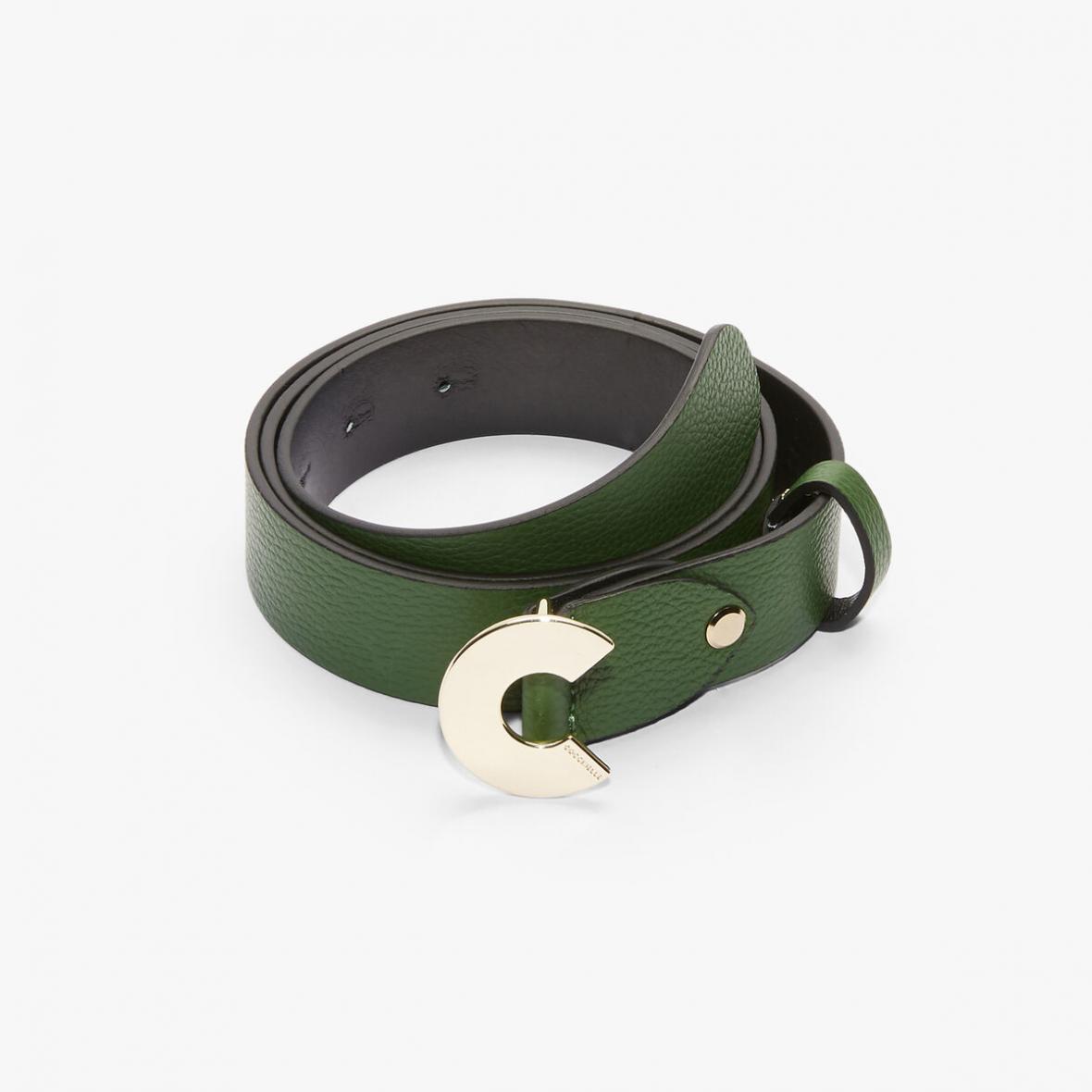 Coccinelle Leather Belt \u201eBelt Shiny Croco Noir\u201c black Accessories Belts Leather Belts 